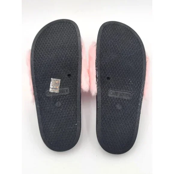 Cape Robbin Moira Women Slip On Skids Sandal Size 5 Pink Faux Fur & Pearl Accent - Picture 6 of 8